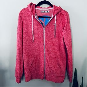 The Ryde red heather zippered hoodie medium